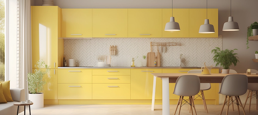 Can Yellow and Grey be a Stylish Combination for Kitchen Walls?