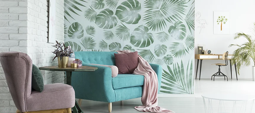 Brick Wall Design with Painted Murals and Patterns