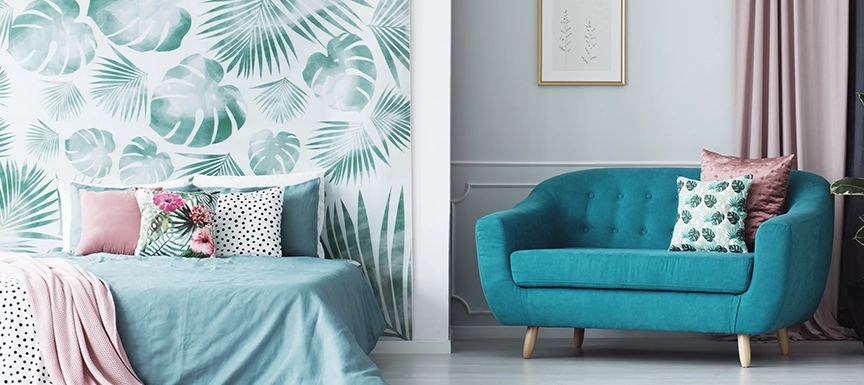 Pink and Lime Green Bedroom Wall Colour Combination