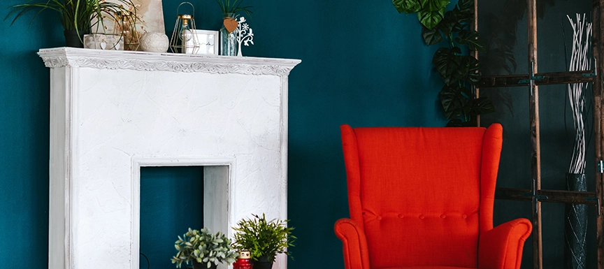 Red and Blue Bedroom Wall Colour Combination